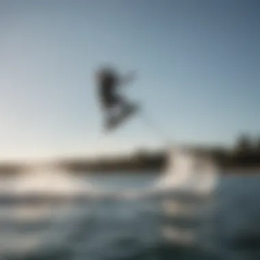 Kiteboarder using the Slingshot Hover Glide Foil in a dynamic water setting.