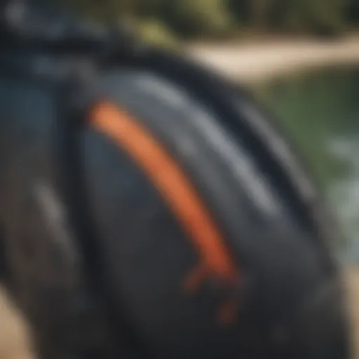 Close-up view of Slingshot wakeboard bag showcasing its design features