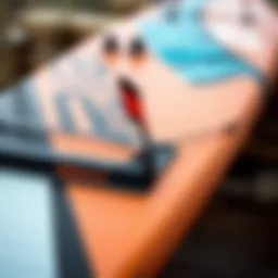 Close-up of Spleene kiteboard construction showcasing materials