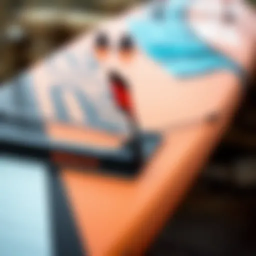 Innovative Materials in Spleene Kiteboards Close-up of Spleene kiteboard construction showcasing materials