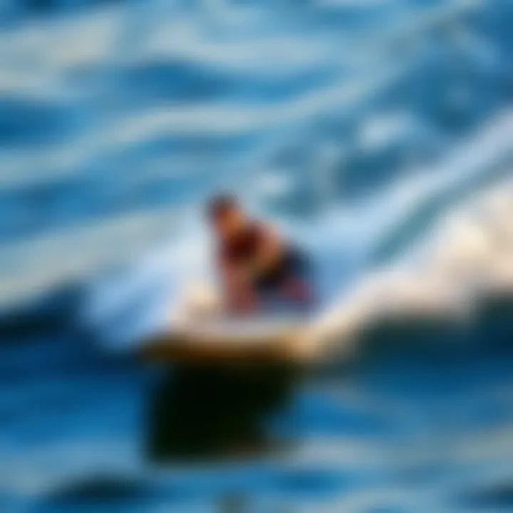 Performance in Action on Water Action shot of a rider using a Starboard inflatable board on water