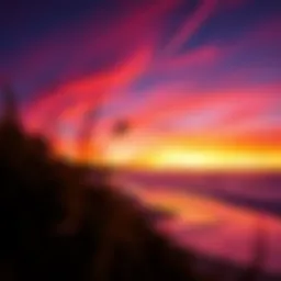 Vibrant sunset over Surfline Rodanthe beach