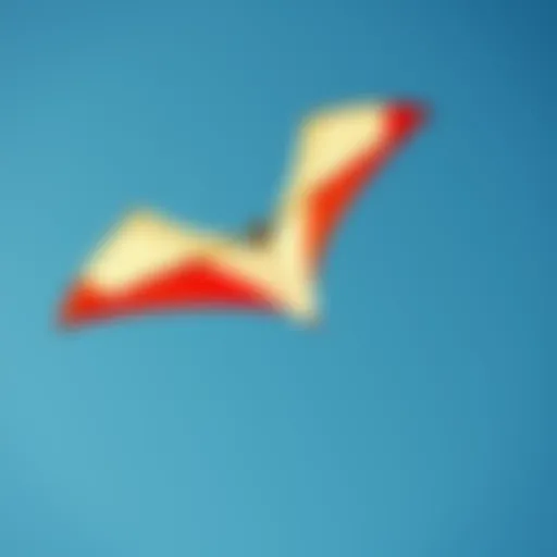 A stunning view of a giant kite soaring against a clear blue sky