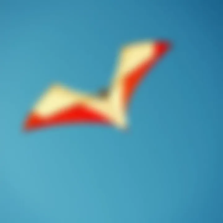 A stunning view of a giant kite soaring against a clear blue sky