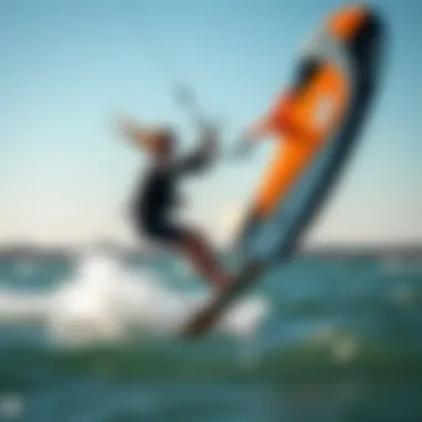 Illustration of innovative technique in kiteboarding