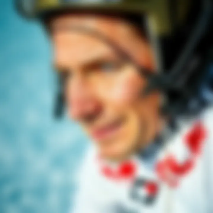 Close-up of Sam Light's focused expression while riding