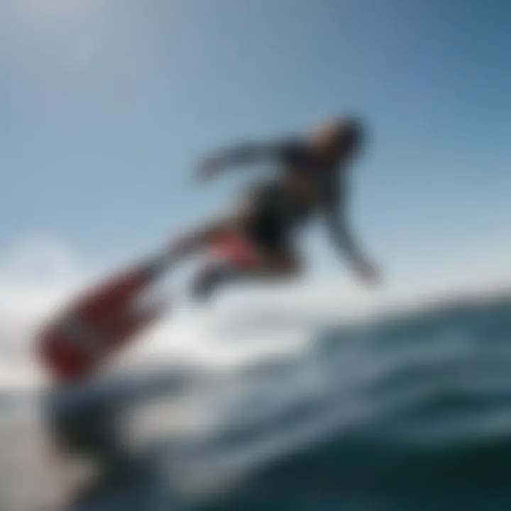 A close-up view of a premium hydrofoil setup demonstrating quality craftsmanship and design.