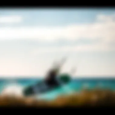 High-performance kiteboarding setup featuring carbon mast