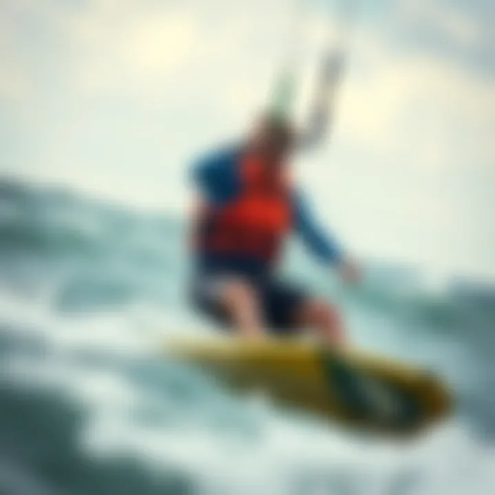 Kiteboarding with Safety: The Essential Role of Life Vests Kiteboarder wearing a life vest while navigating the waves