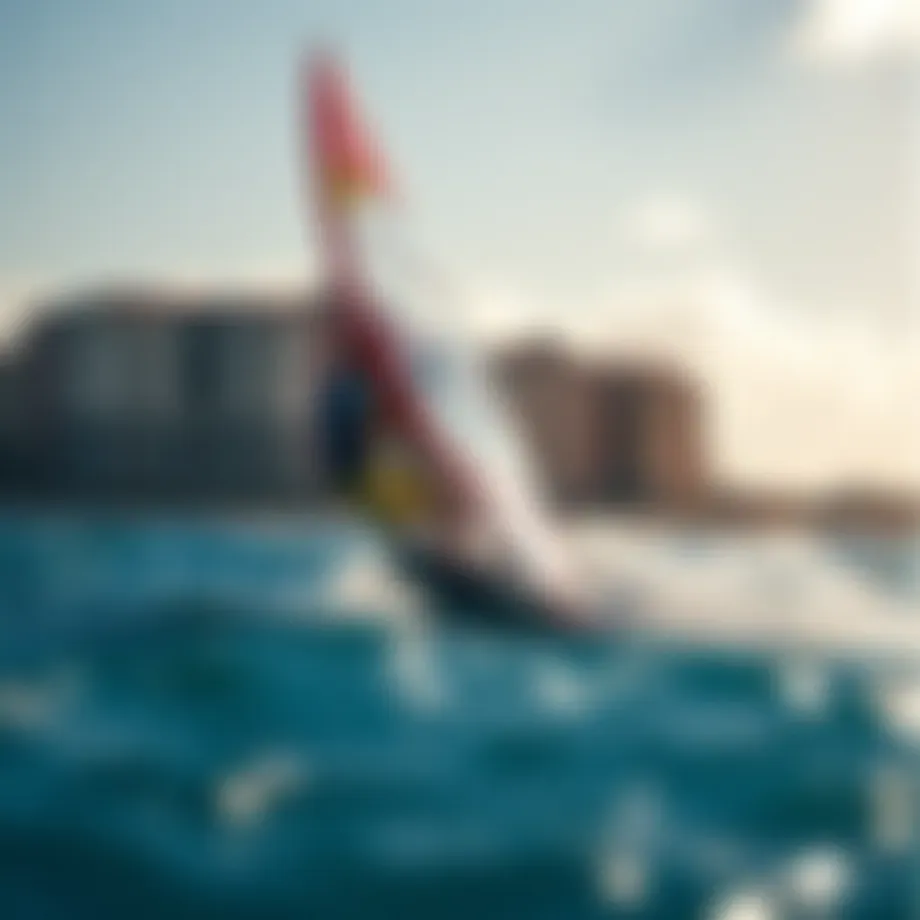 Dynamic windsurfing action on vivid waters