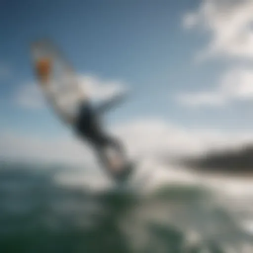 Dynamic kiteboarding scene showcasing Ocean Rodeo gear in action