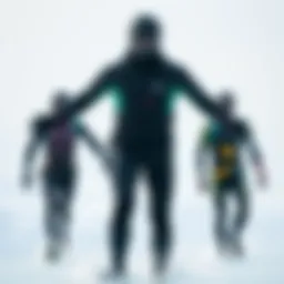 High-performance cold water wet suit designed for kiteboarding in frigid conditions.