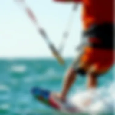 Diverse Leash Types in Action Kitesurfer showcasing multiple leash types in action
