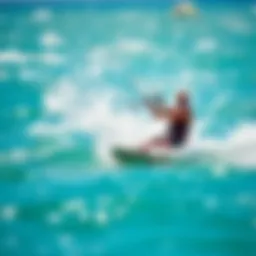 Dynamic water currents impacting a kiteboarder