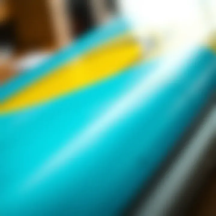 Close-up of construction materials for wing foil boards