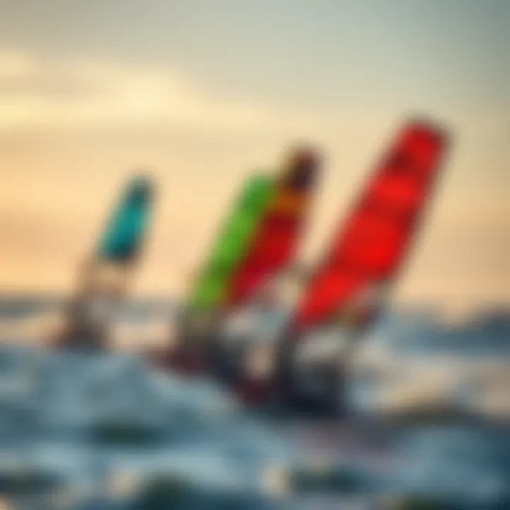 Different wing foil board designs showcasing versatility