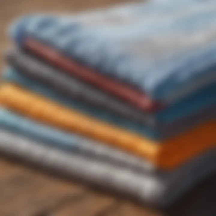 Close-up of various poncho towel materials