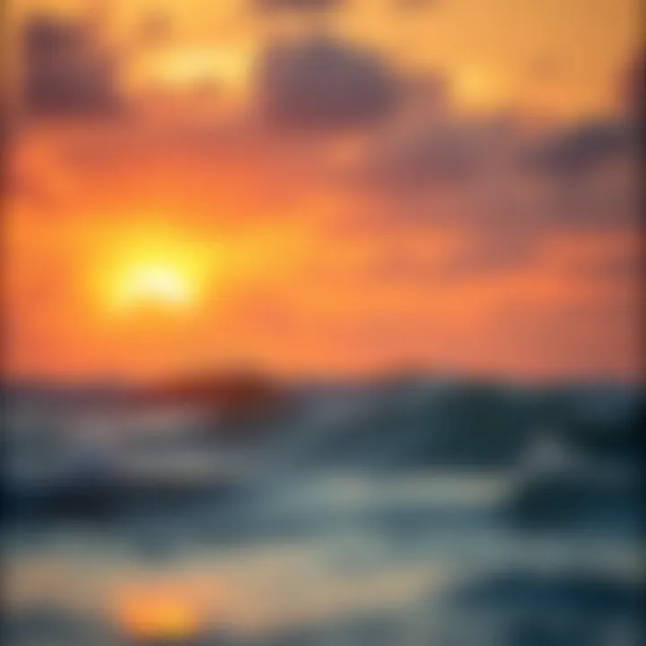 Sunset view at Tourmaline Beach with waves