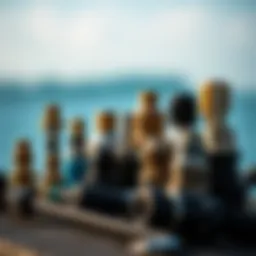 Diverse air pump nozzle adapters array for kiteboarding