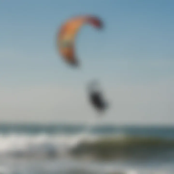 Kiteboarder catching the wind along the Barnstable coastline