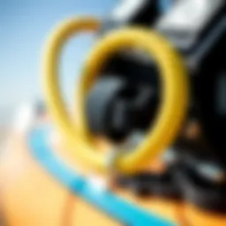 Close-up view of a well-designed kiteboarding board leash
