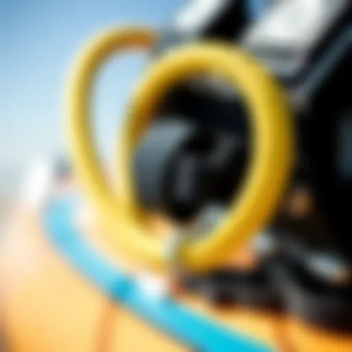 Close-up view of a well-designed kiteboarding board leash