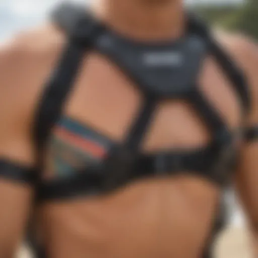 Detailed view of Da Kine harness design showcasing its unique features