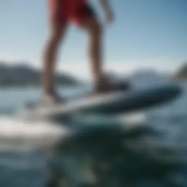 Close-up of efoil technology showcasing the board and hydrofoil