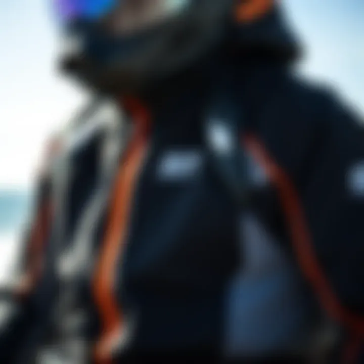 Close-up of a high-quality heat suit designed for kiteboarding
