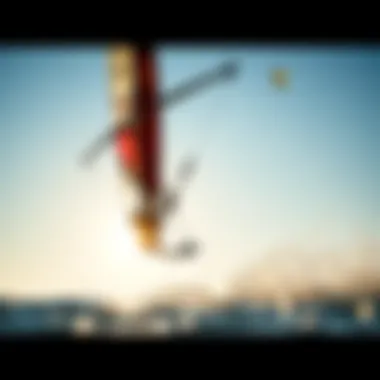 Intricate Hydrofoil Design Detailed view of a hydrofoil setup showcasing its intricate design.