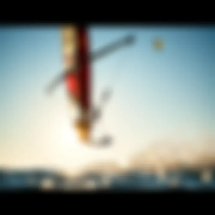 Intricate Hydrofoil Design Detailed view of a hydrofoil setup showcasing its intricate design.