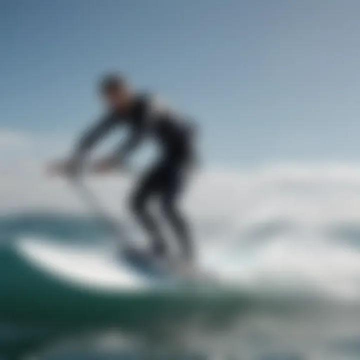 Close-up of hydrofoil technology demonstrating mechanics in action.