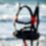 An innovative Ion harness showcased against a backdrop of ocean waves