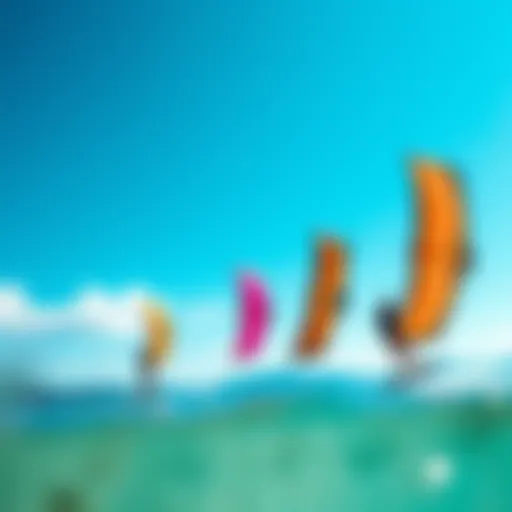 Kite size comparison for kiteboarding