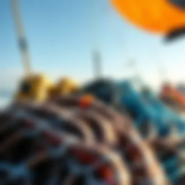 Diverse types of kiteboarding lines displayed