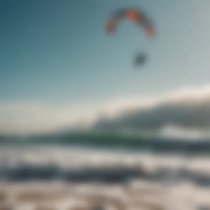 A scenic kitesurfing location with waves