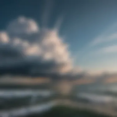 A stunning view of Lake Erie with dynamic cloud formations