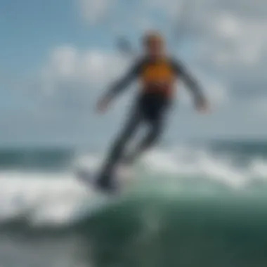 An expert kiteboarder demonstrating advanced techniques