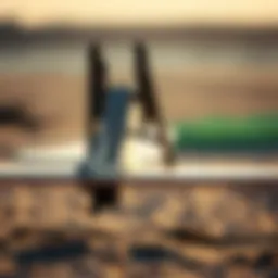 Detailed view of a kiteboarding foil showcasing its fuselage and wings.