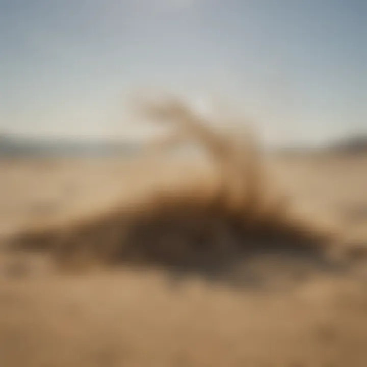 Close-up of different sand textures on a beach