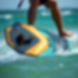 Detailed view of a split kiteboard showcasing its innovative design
