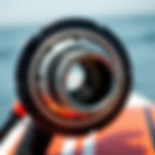 Close-up view of the Sup Inflator Adapter showcasing its intricate design