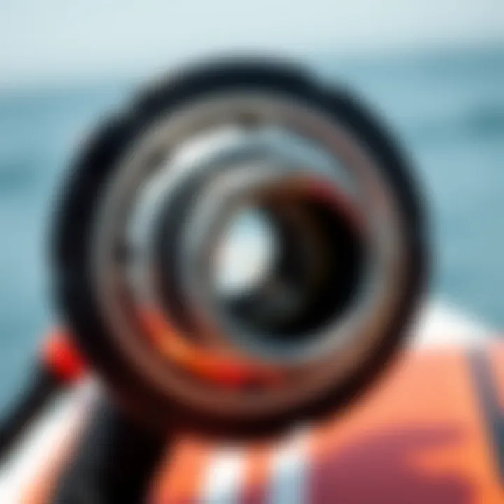 Close-up view of the Sup Inflator Adapter showcasing its intricate design