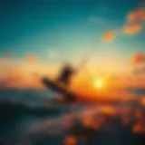 Kiteboarding at sunset in St. Augustine