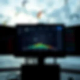 Weather radar screen displaying real-time data