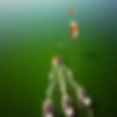 Aerial view of kiteboarders navigating Lake Texoma