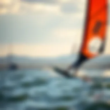 Kiteboarder enjoying favorable wind conditions on the lake