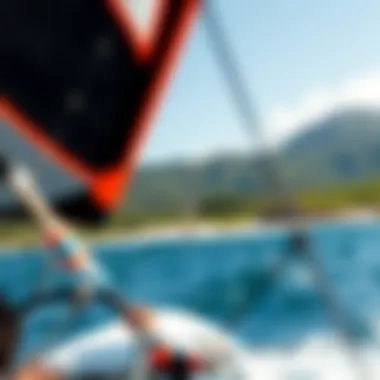 Scenic landscape depicting wind foiling conditions