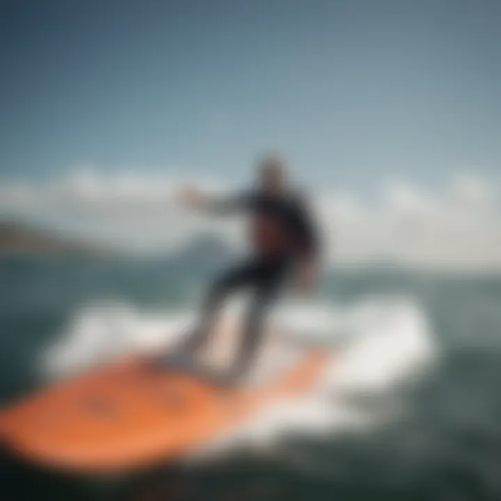 An instructor demonstrating safety protocols on the water