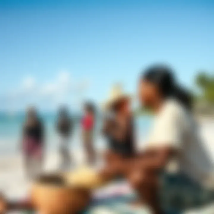 Engagement with Local Culture on Union Island Locals engaging in traditional activities on the island